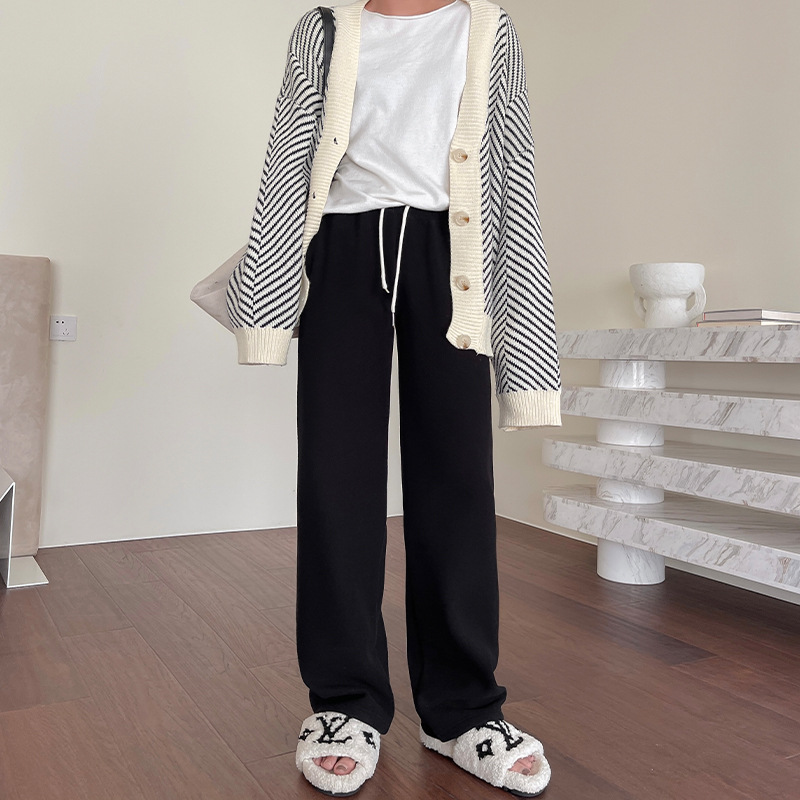 Women's Wide Leg Pants Drape And Velvet Texture