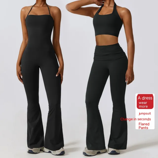 Women's Tight One piece Casual Waist Bootleg Pants Black - Shop at LoveMi