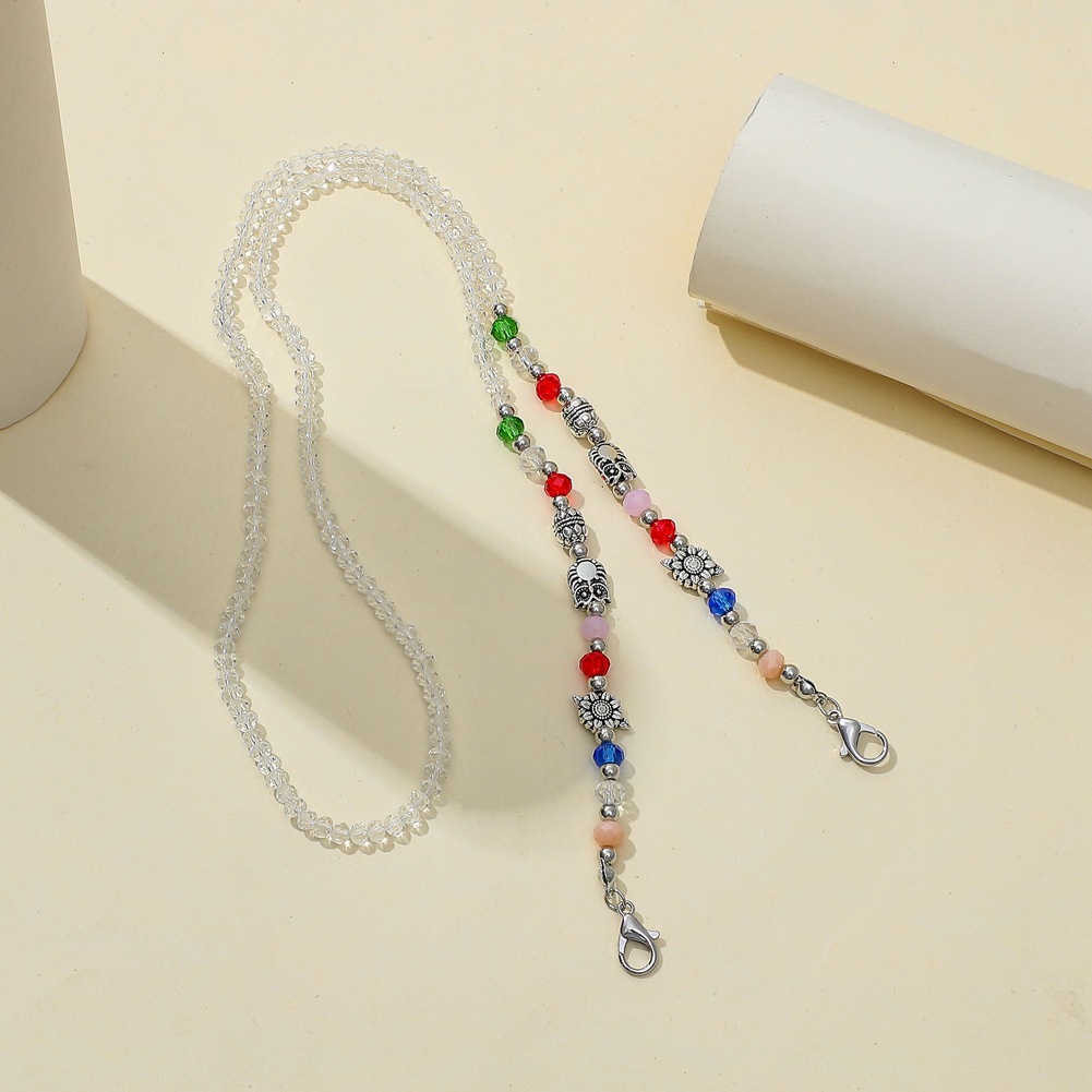 Title 2, Mask Lanyard Necklace Crystal Bead Chain