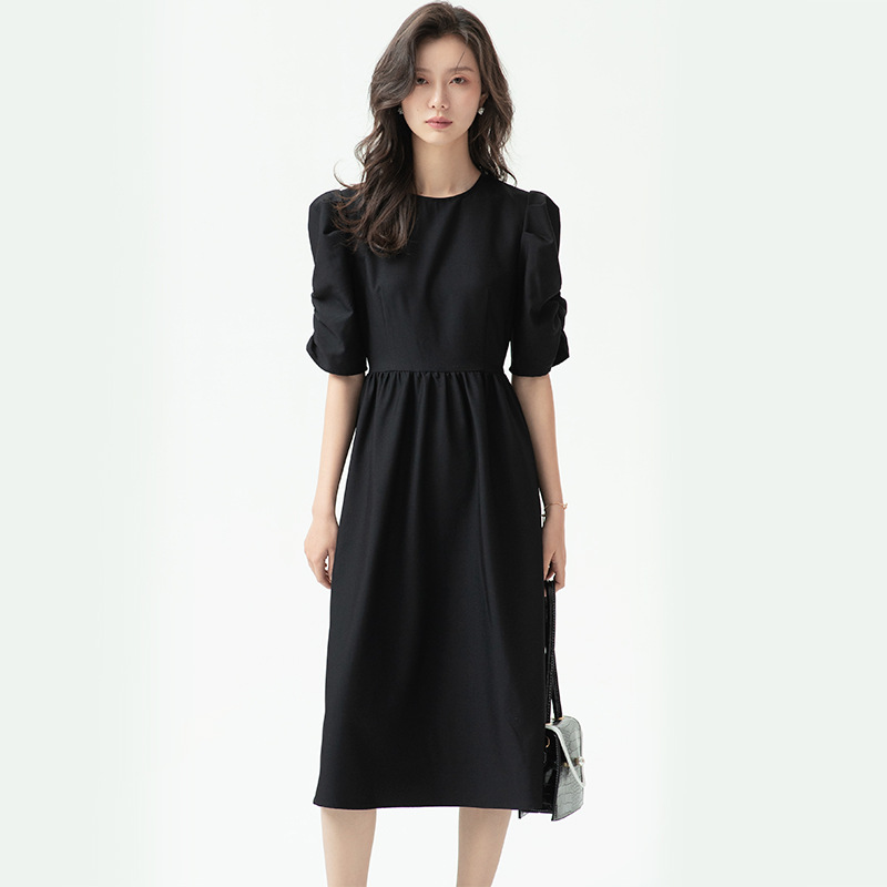 French Style Puff Sleeve Dress