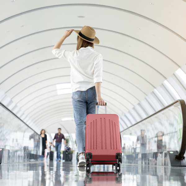 Curved Vertical Stripe 4-in-1 Trolley Case 16in 20in 24in 28in ABS Aluminum Alloy Tie Rod — foto 9
