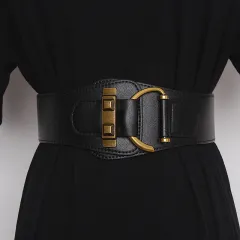 Wide Belt Women's Elastic Decoration With Dress, Waist Sweater, Versatile Waist Down Jacket, Coat Waist Seal - Blue - View 1