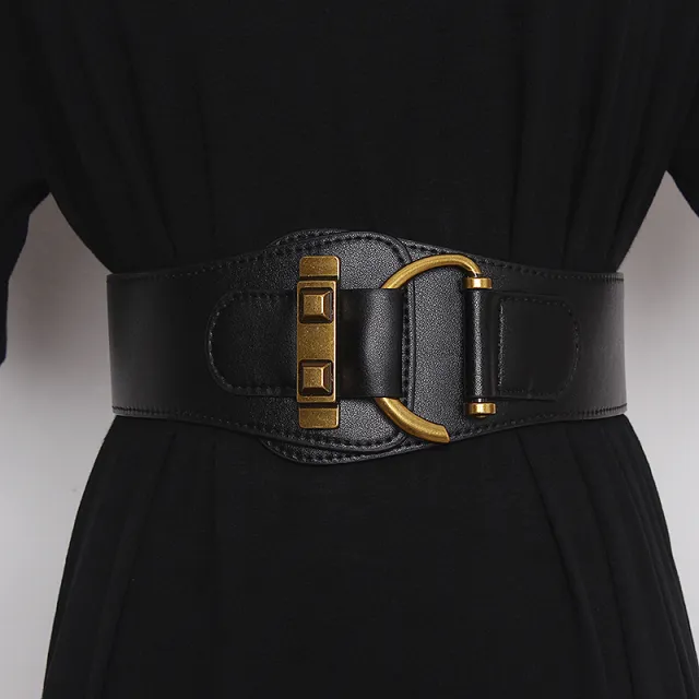 Wide Belt Women's Elastic Decoration With Dress, Waist Sweater, Versatile Waist Down Jacket, Coat Waist Seal Blue - Shop at LoveMi