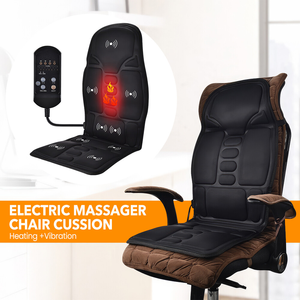 Massage Cushion Full Back Car Home Chair Seat Pad Mat 8 Modes Neck Heat Massager