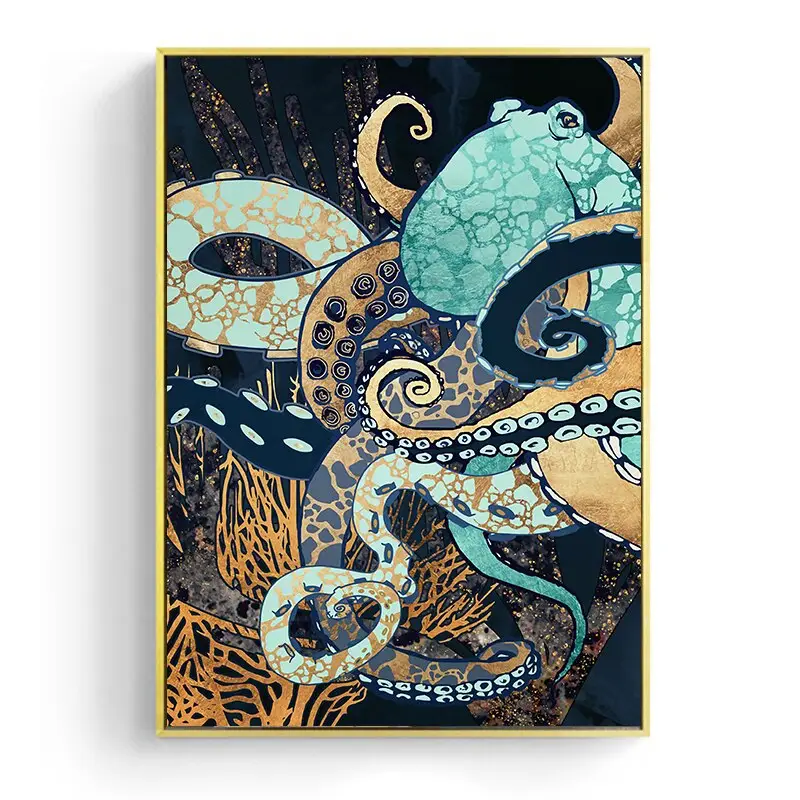 American Abstract Marine Life Octopus Jellyfish Decorative