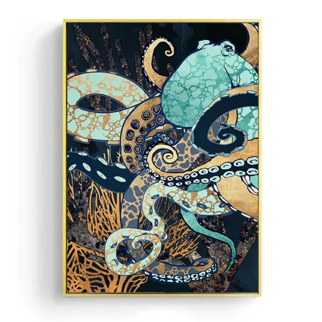 American Abstract Marine Life Octopus Jellyfish Decorative Painting 1Style - Shop at LoveMi