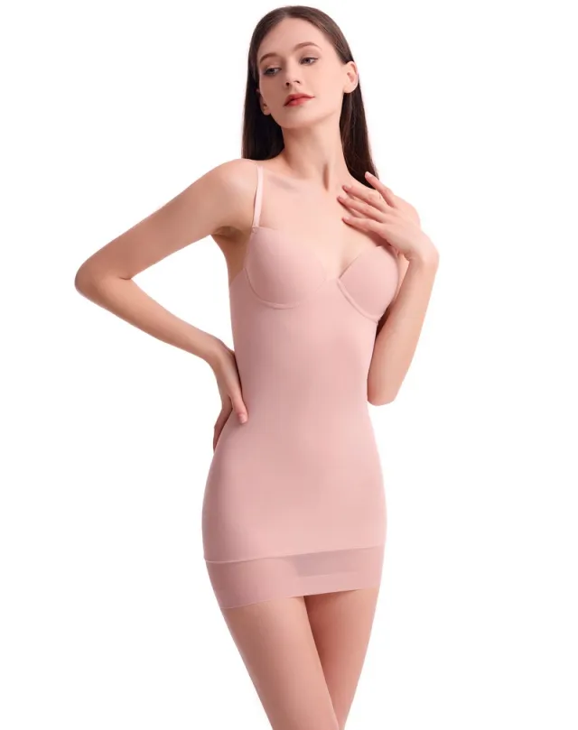 Suspender Skirt One Piece Belly Corset Underwear Skin Pink - Shop at LoveMi