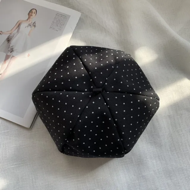Wave Dot Black Beret Female Elegant Black - Shop at LoveMi