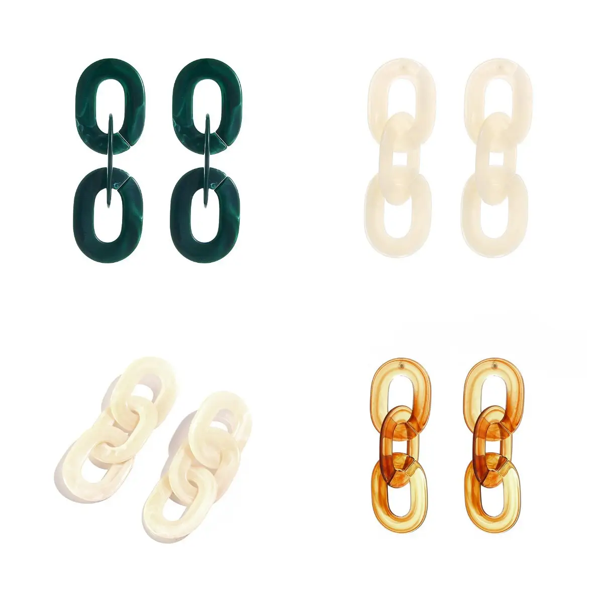 Acrylic Plate Women's Long Face Slimming Geometric Earrings