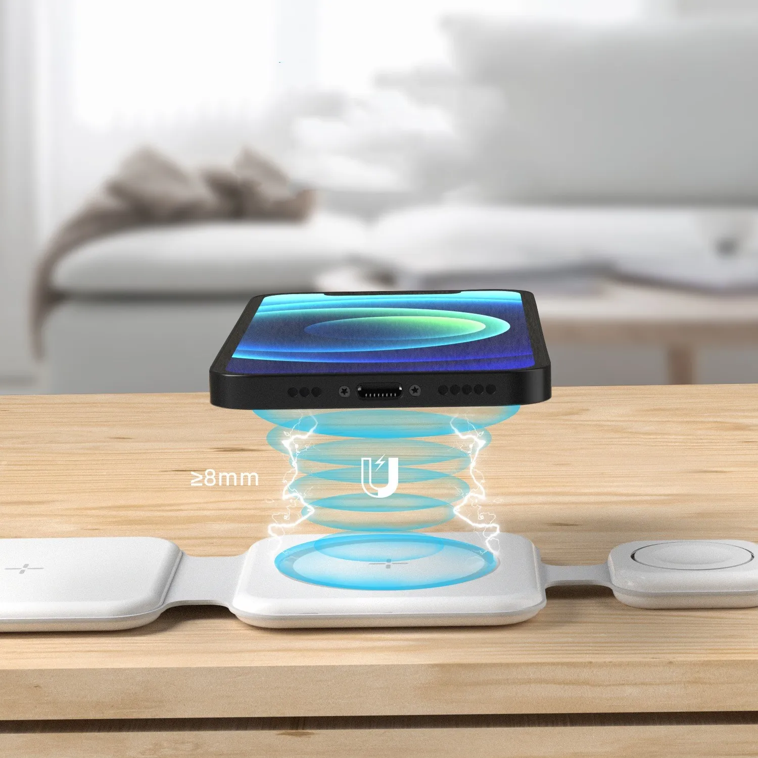 3 In 1 Magnetic Foldable Wireless Charger Charging Station Multi-device Folding Cell Phone Wireless Charger Gadgets – image 10