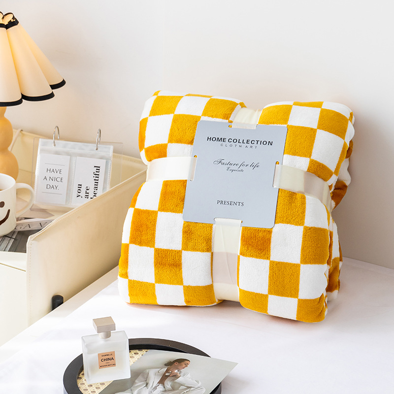 Title 3, Checkerboard Facecloth Printed Blanket. Experie...