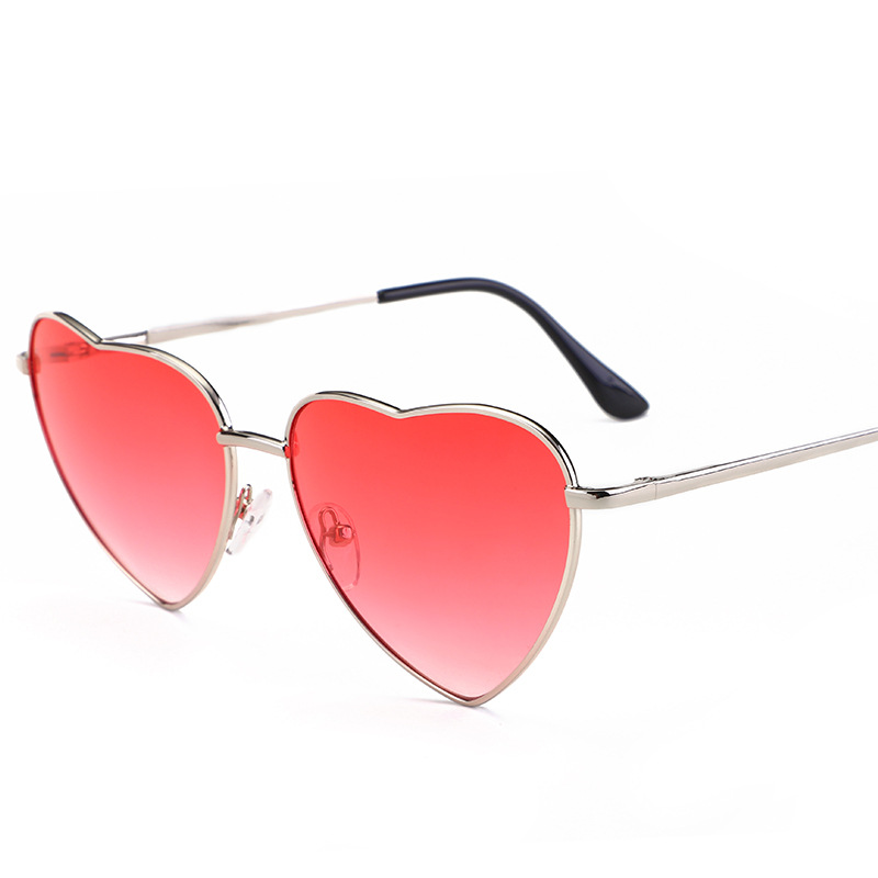 Title 2, Metal Heart-shaped Sunglasses Peach Heart Funny