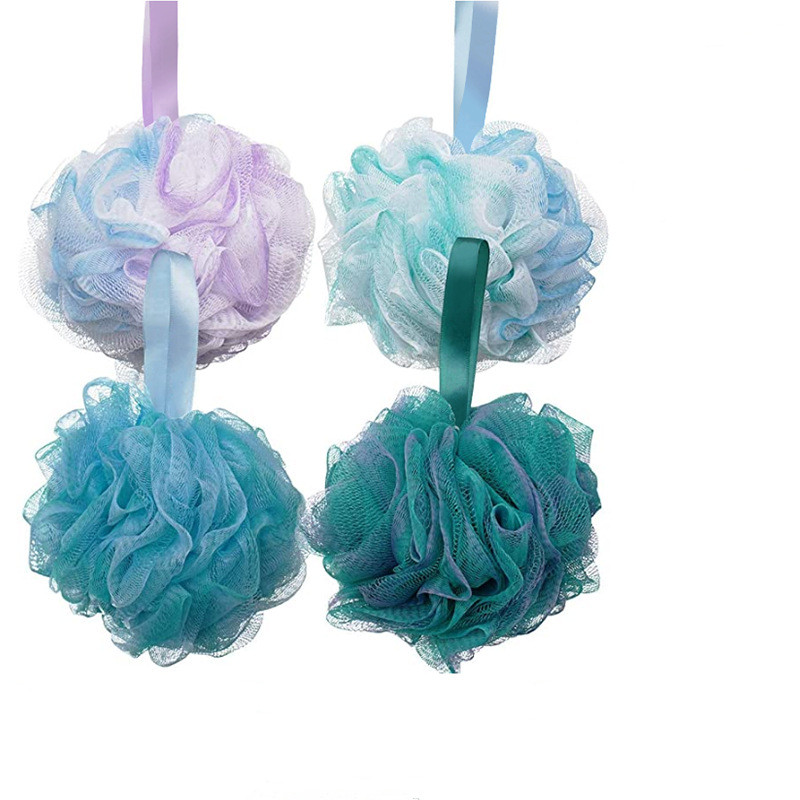 Title 6, New Style Brush Back Big Flower Foam Bath Ball