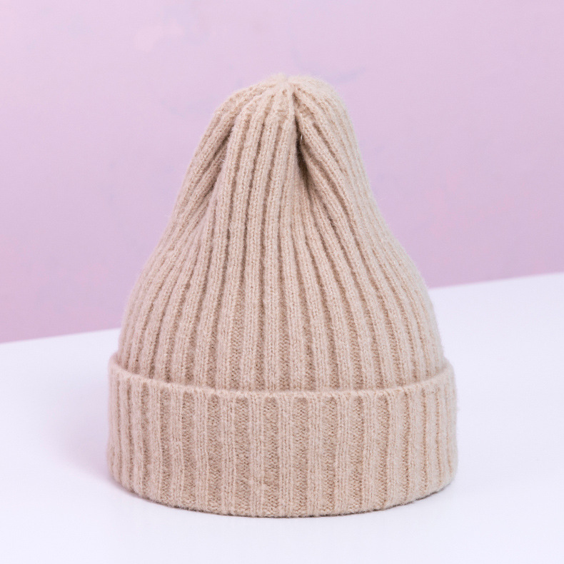 Title 1, thickened soft solid color all-match wool hat