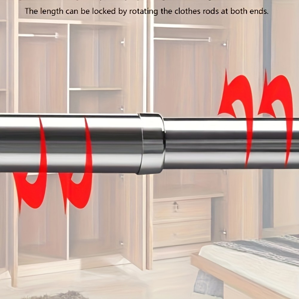 Clothing Drying Rod Punch-free Tension Pole Telescopic Closet--48cm-80cm — image 2