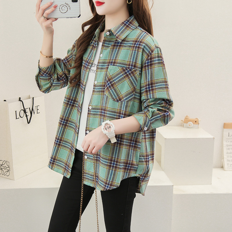 Title 13, Plaid Retro Shirt Jacket Design Sense Niche Tops