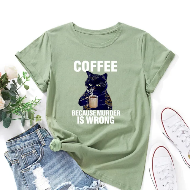 Black And White Print Loose Round Neck Short sleeved T shirt 15 Style - Shop at LoveMi