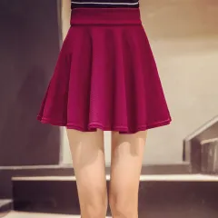 The Korean Version Of The Sun Dress Is Lined With Pleated Skirts - Wine Red - View 1