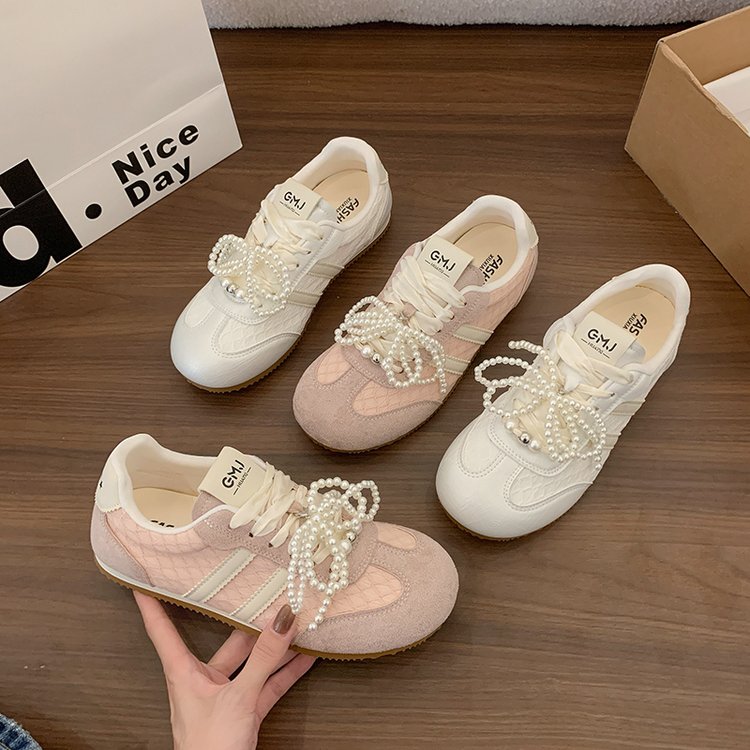 Ballet Training Shoes, Women's Shoes, New Popular Autumn Breathable White Shoes, Mesh Lace Casual Sports Shoes