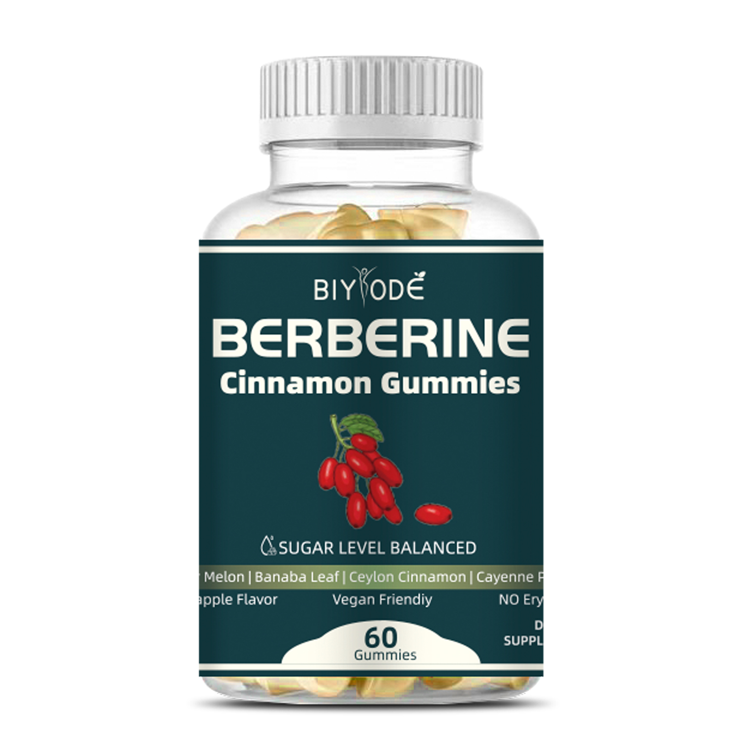 Biyode Berberine Cinnamon Herbal Extract Gummies Natural Daily Wellness Support Original - Shop at LoveMi