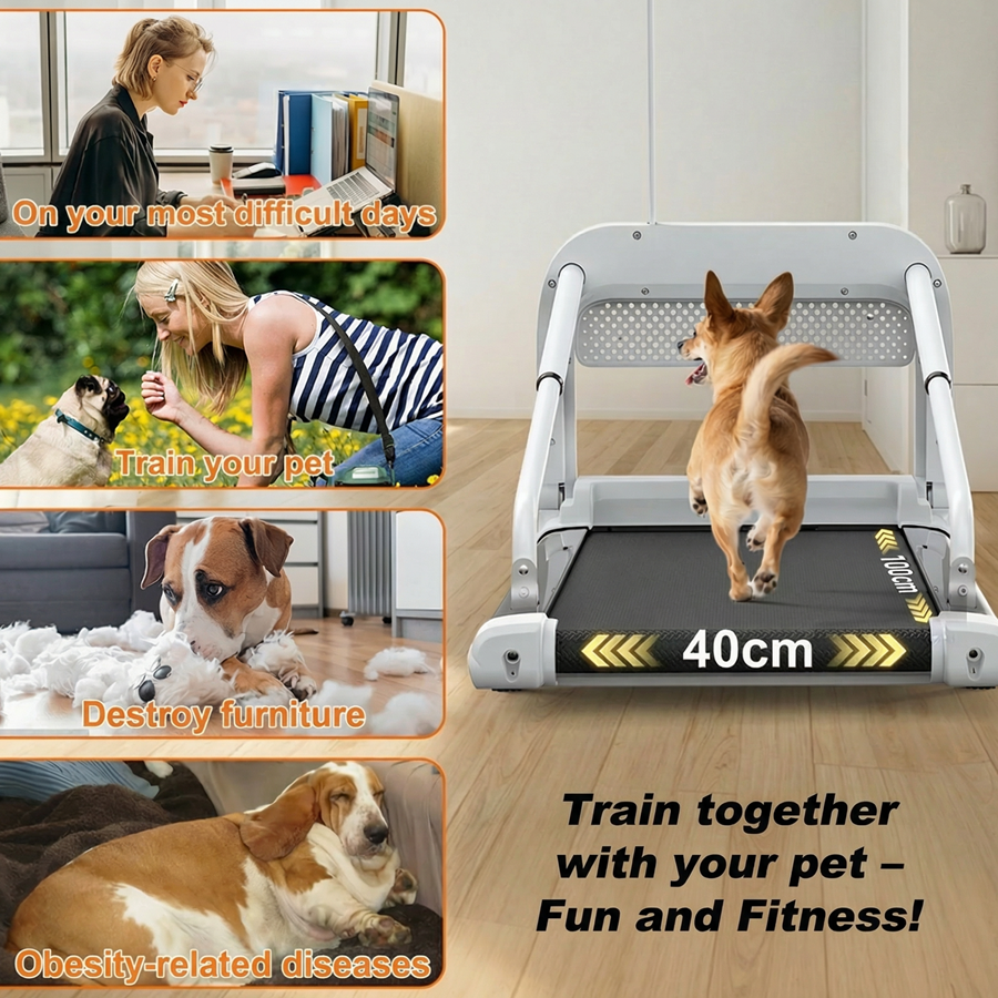 EU New Quiet Smart Pet Treadmill,Adjustable Speed, Perfect For SmallMid-Sized Dogs, Pet Treadmill