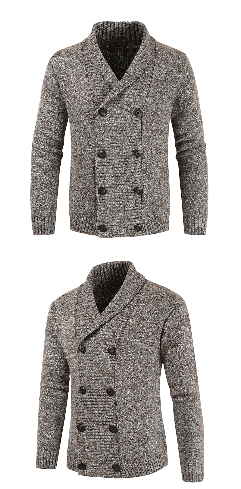 Title 5, Casual dubbelborst cardigan voor jongeren, perf...