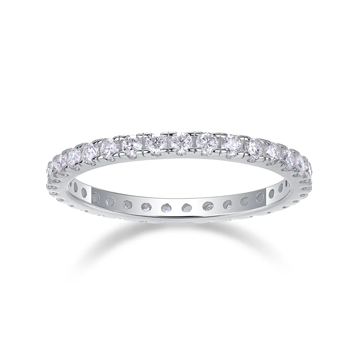 S925 Silver 3.0g Platinum Plated Moissanite Eternity
