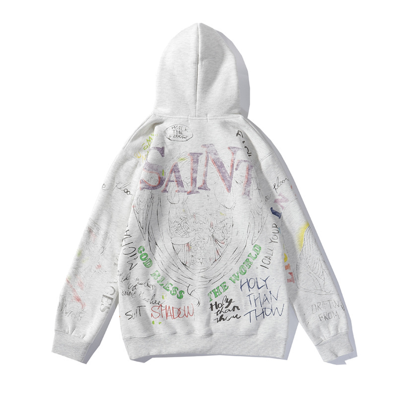 Title 1, Autumn And Winter Casual Graffiti Hooded Sweater