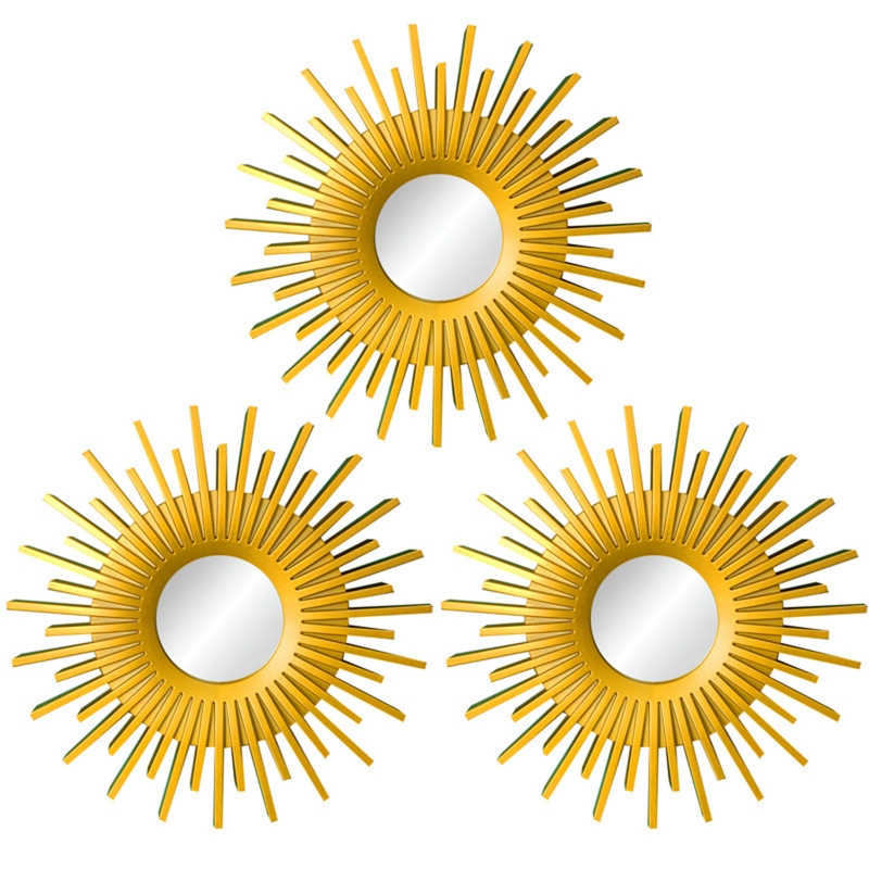 Gold Wall Mirror, Set of 3, picture 4 of 6
