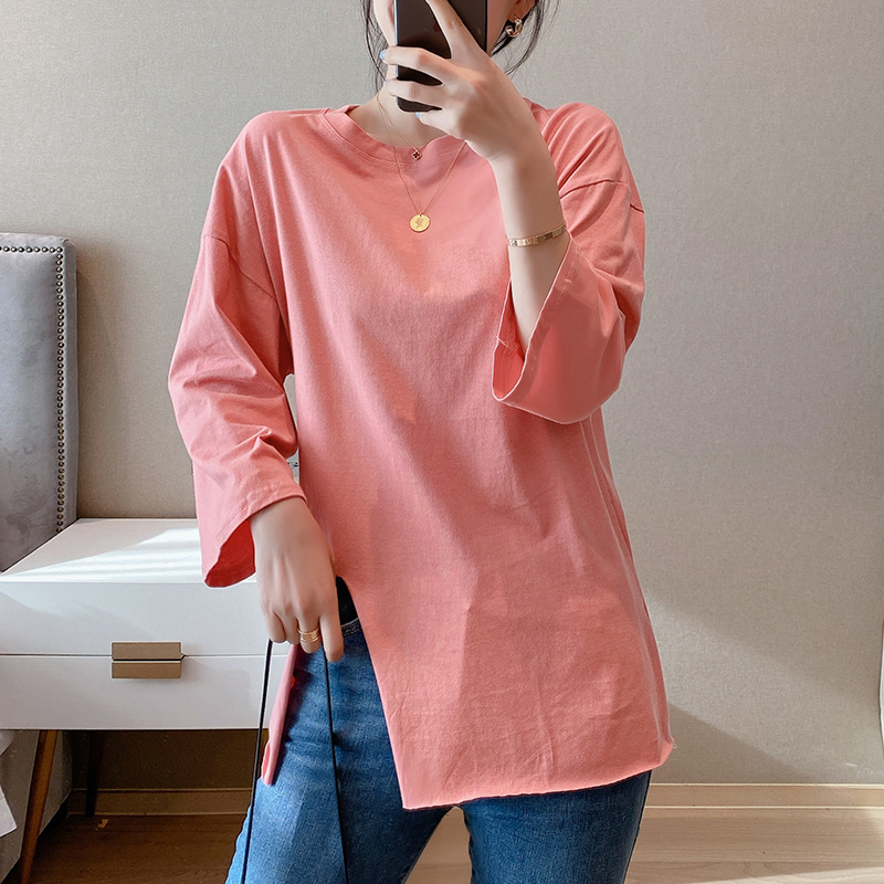 Title 4, Pure Cotton White Long-sleeved T-shirt Women Lo...