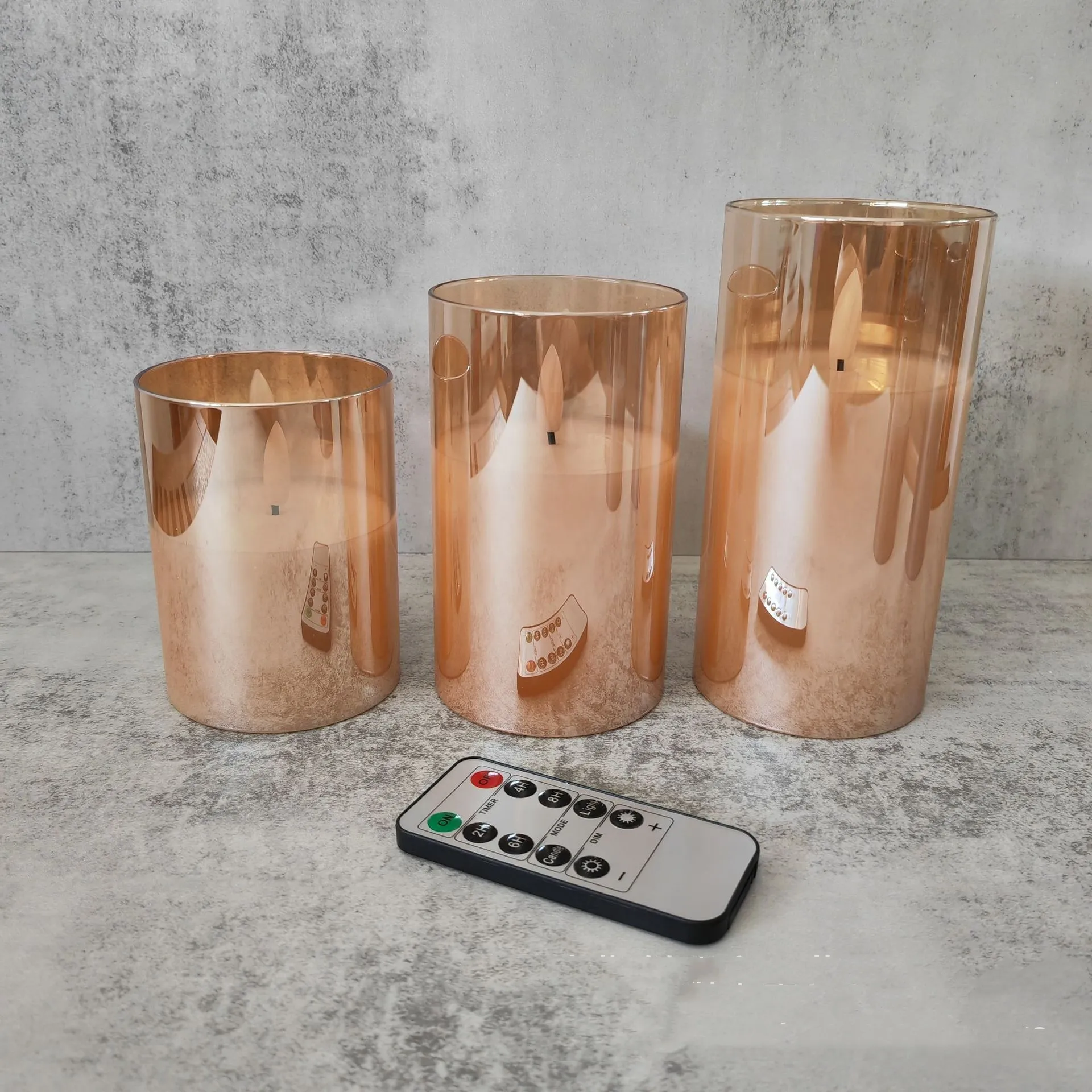 Electroplated Glass LED Electronic Candle Lights Wholesale