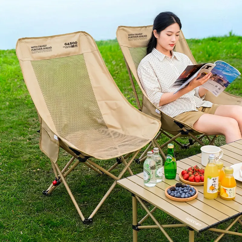 High Back Foldable Recliner Camping Chair, 4