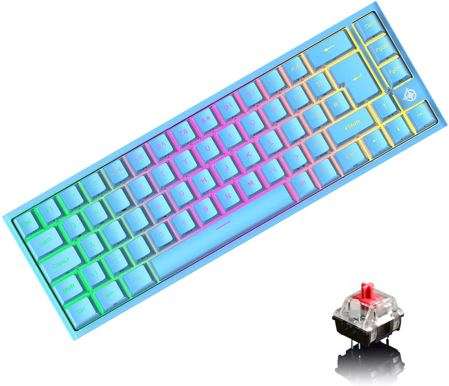 67 Keys Layout Design Mechanical Gaming Keyboard PC PS4 RGB Backlight Wired USB-AU-MK26-Blue-Red Switch-RGB