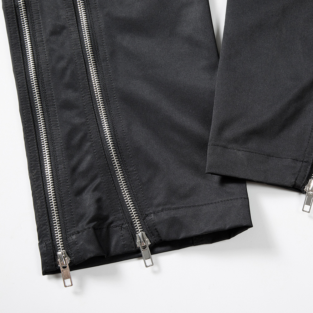 Zip-Up Street Trend Loose Straight-Leg Pants