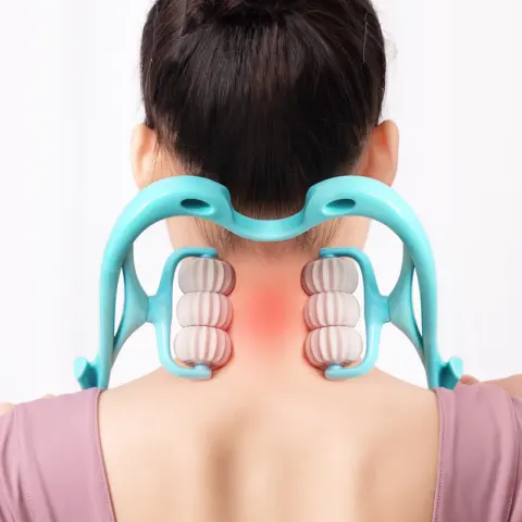 Multifunctional Manual Six-wheel Neck Massager Massage Relieve Roller Tool