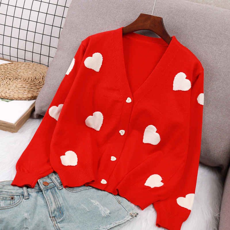 Sweater Jacket Long-sleeved Plus Size Short Top Trendy