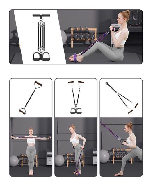 Tummy Torture Unisex Multi-Function Resistance Band For Leg & Abdominal Training At Home Anti-Break Four-Strand Design Latex Foot Pedal Puller