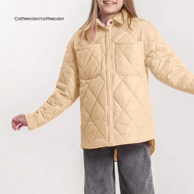 Art Loose Rhombus Cotton Clothing Cotton Coat Daughter Coffee - Shop at LoveMi