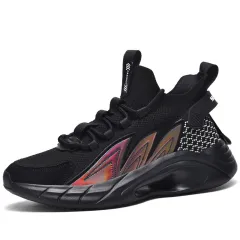 Casual Shoes Lightweight Breathable Mesh Sports Running Shoes Trendy Men's Shoes - Black - View 1