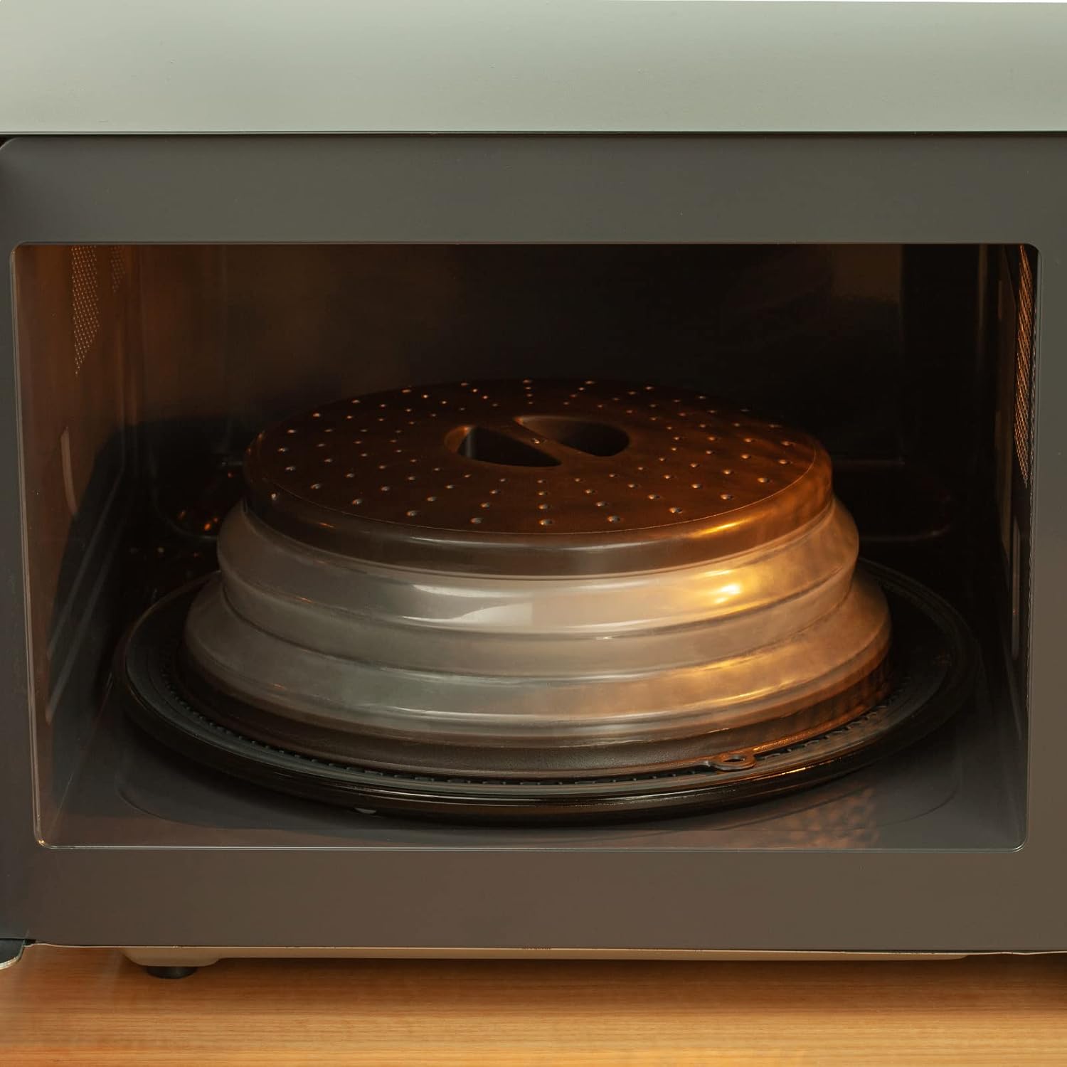 Microwave Splatter Cover Vented For Food With Hook Hole, Splatter Guard & Colander Kitchen Gadget For Food, Meal Prep