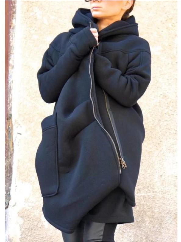 Mid-length Hooded Sports Sweatshirt