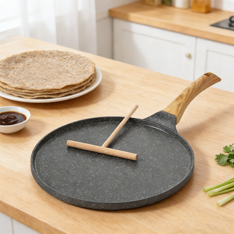 Nonstick Crepe Pan Flat Skillet Tawa Griddle Turner Roti Dosa Pancake Frypan Hot - thumbnail