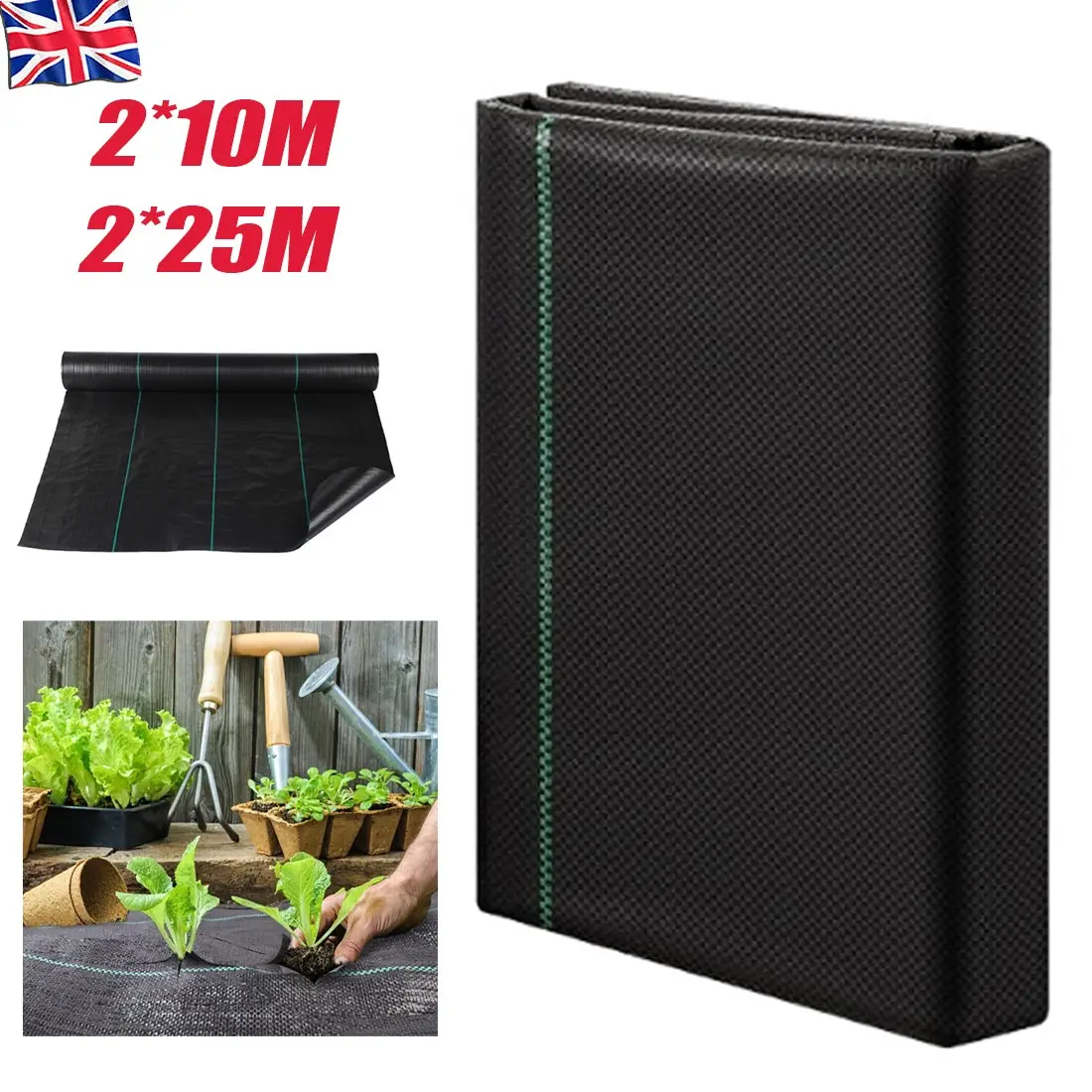 2x25M Heavy Duty Weed Control Membrane Garden