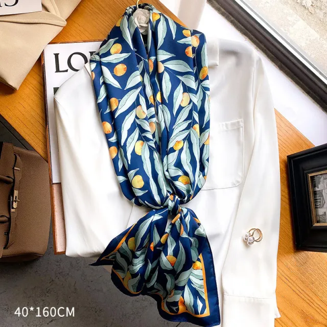 Decorative Warm Fashion Outerwear Scarf Flowers Xsd52 Navy Blue - Shop at LoveMi