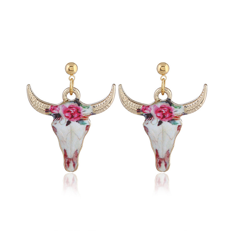 Korean Personality Bull Head Fashion Cute All-match Earrings Women