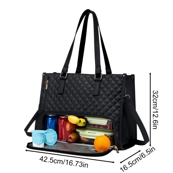 2 in 1 insulated lunch tote bag for women large capacity