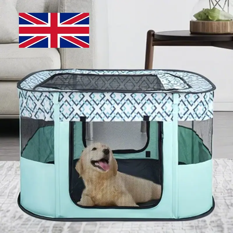 Foldable Pet Playpen Portable Soft Cage Indoors&Outdoors