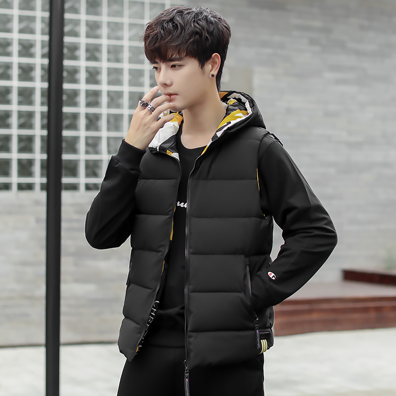 Title 3, Vest Youth Popular Double-sided Wear Hooded Wai...