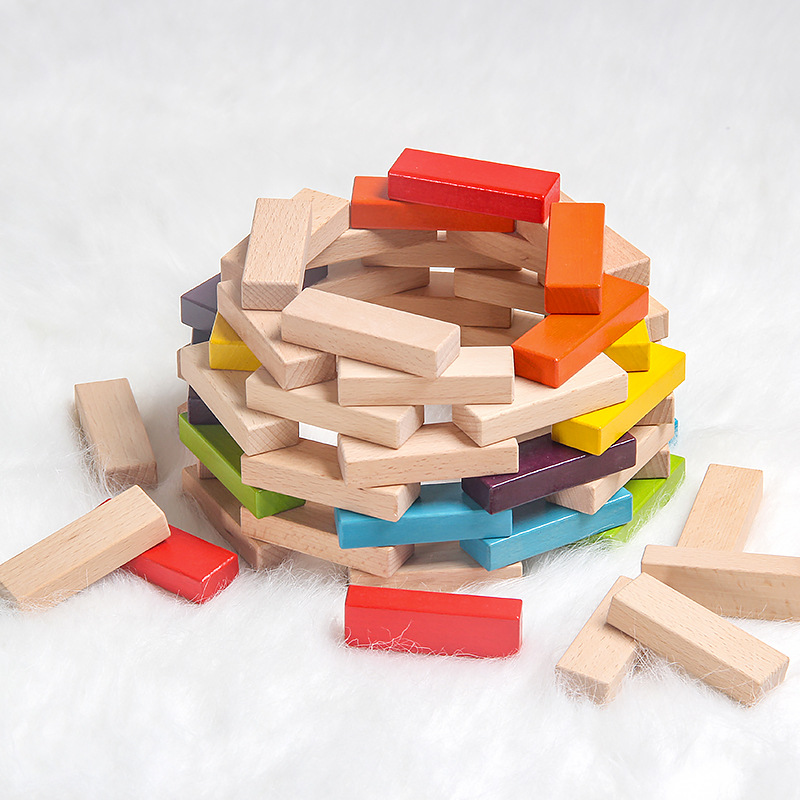 54 Children's Puzzle Domino Balance Bricks Pro Building Blocks - Image 5