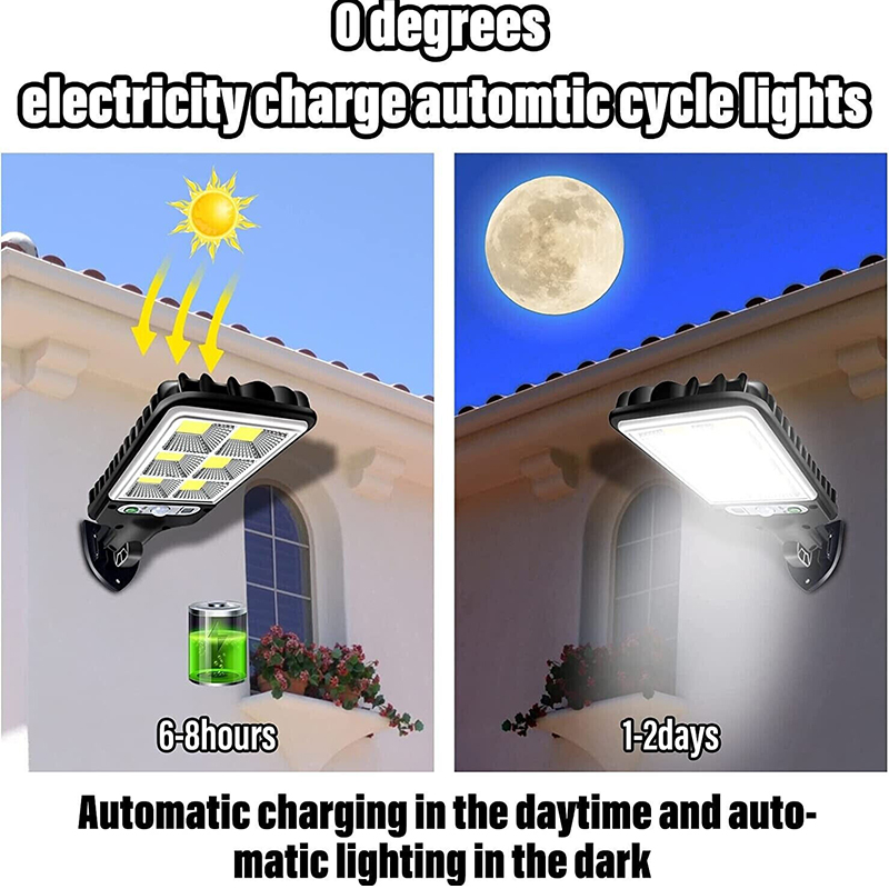 Solar Powered Motion Sensor Outdoor Garden Light With 108 COB LED Lights — view 3